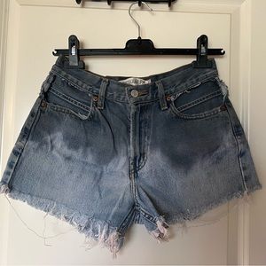 High waist levis denim dipped dyed shorts
